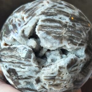 Elegant Gray and White Crystal Geode for Reptile Habitats